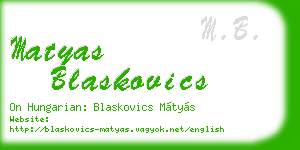 matyas blaskovics business card