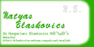 matyas blaskovics business card